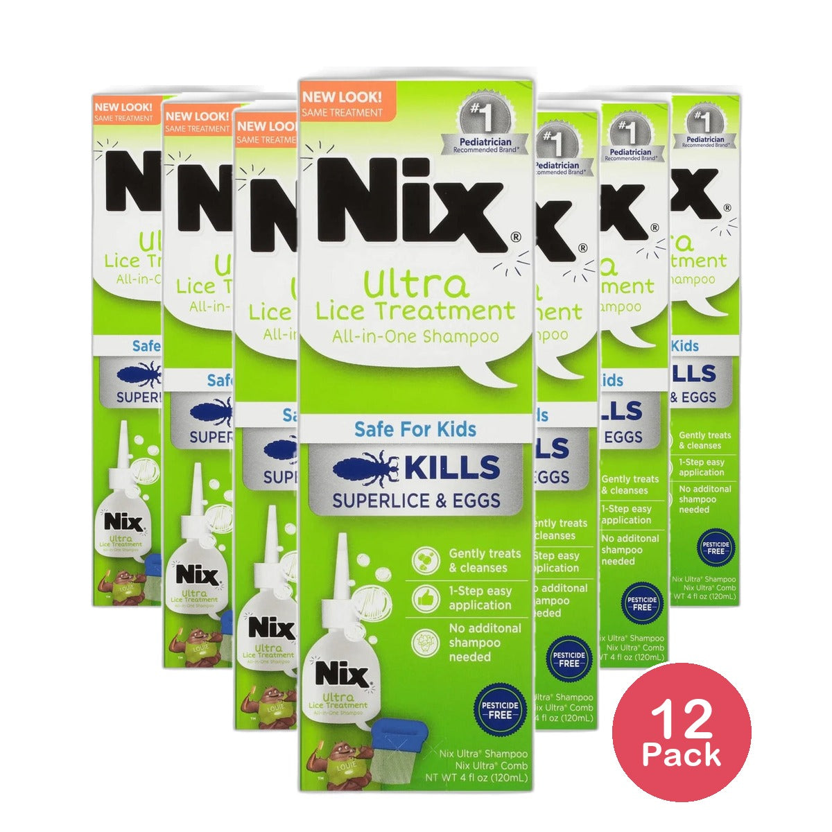 Nix Ultra All In One Lice Treatment Shampoo 4Oz (Pack of 12)