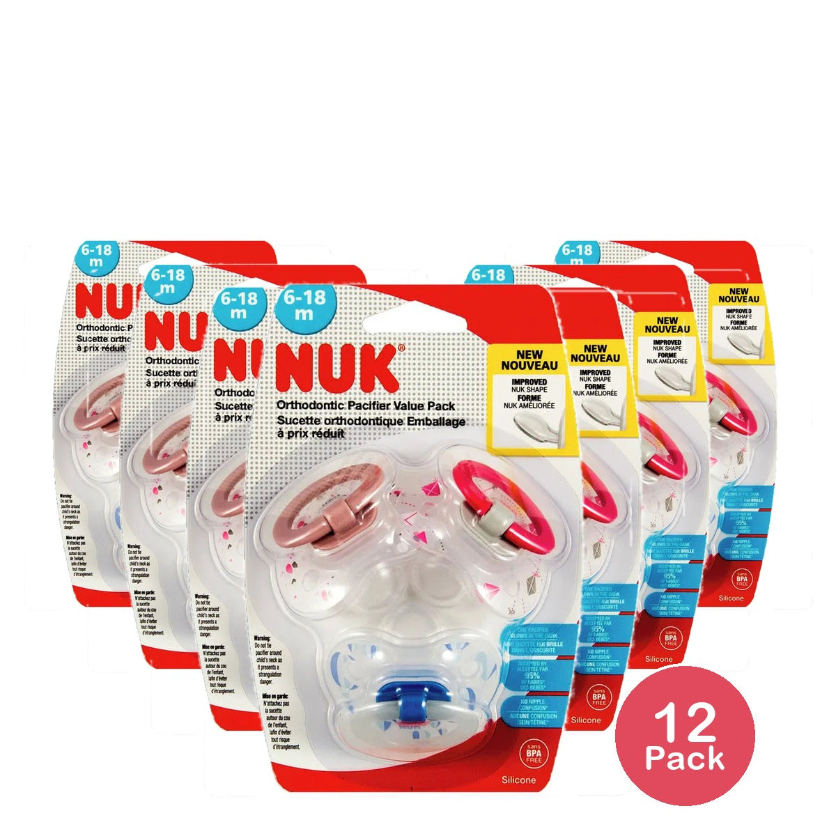 Nuk Pacifier Size 2 ? 3 Pack 0.96Oz (Pack Of 12)