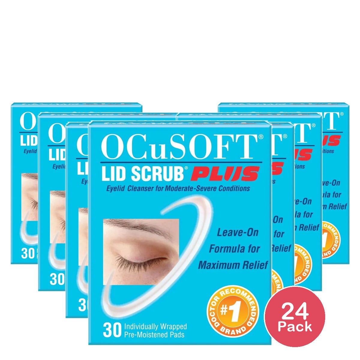 Ocusoft Eyelid Scrub Pre-Moistened Pads Plus30 / Box 1.13Oz (Pack of 24)