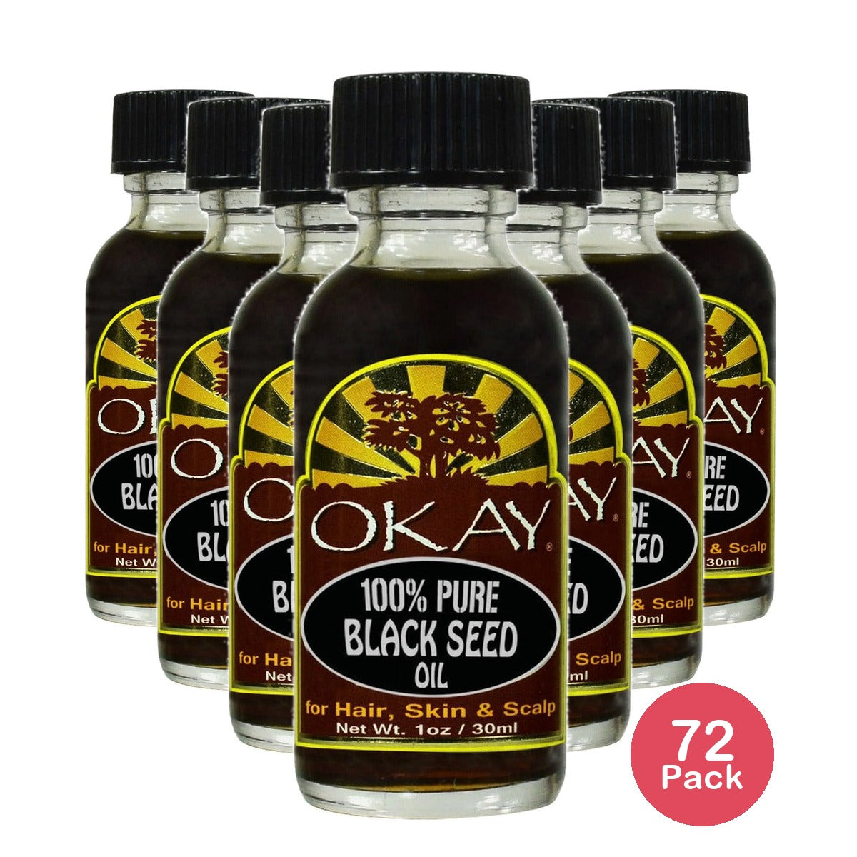 Okay 100% Pure Black Seed Oil 1 Oz (Pack of 72)