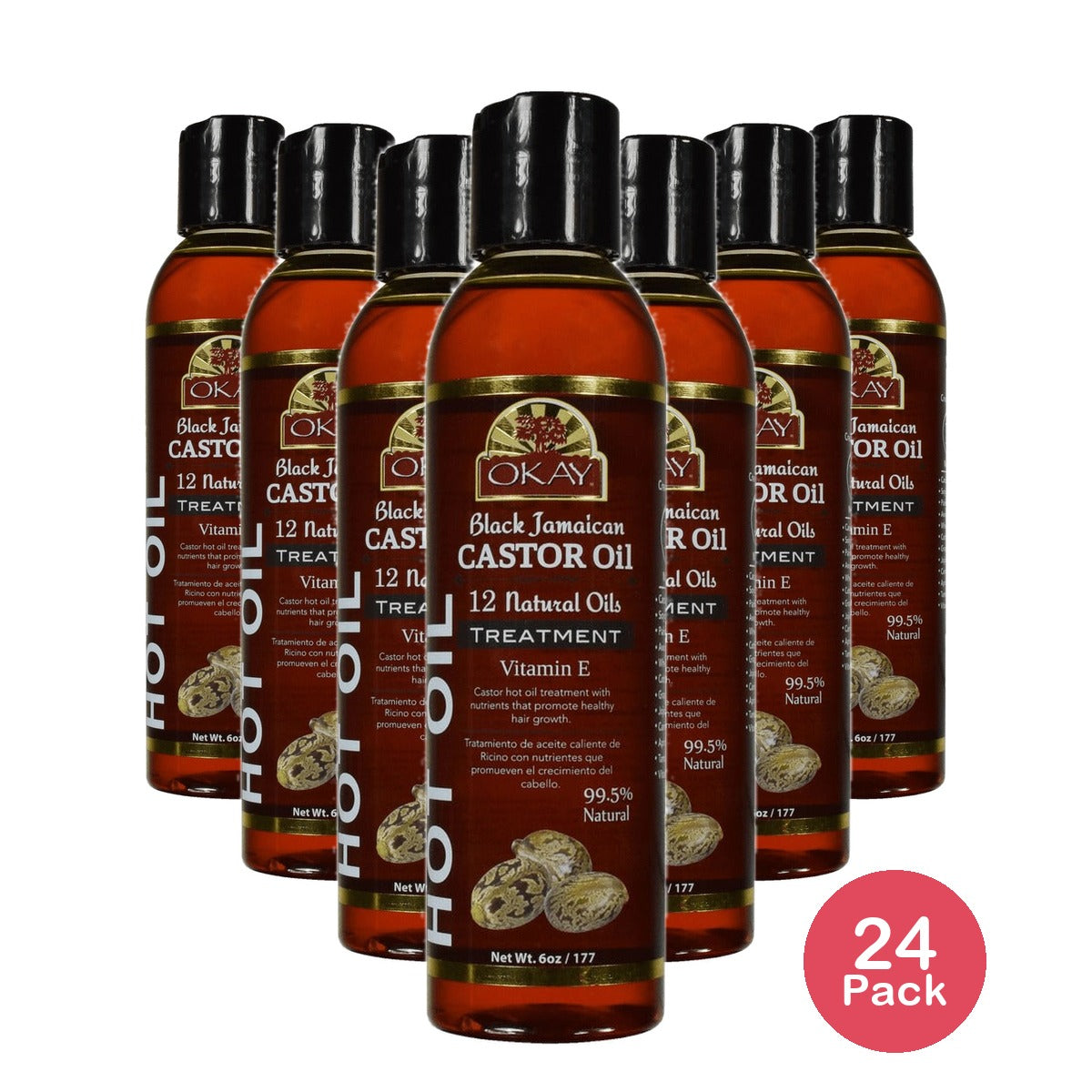 Okay Black Jamaican Castor Oil Hot Oil Treatment 6 Oz (Pack of 24)