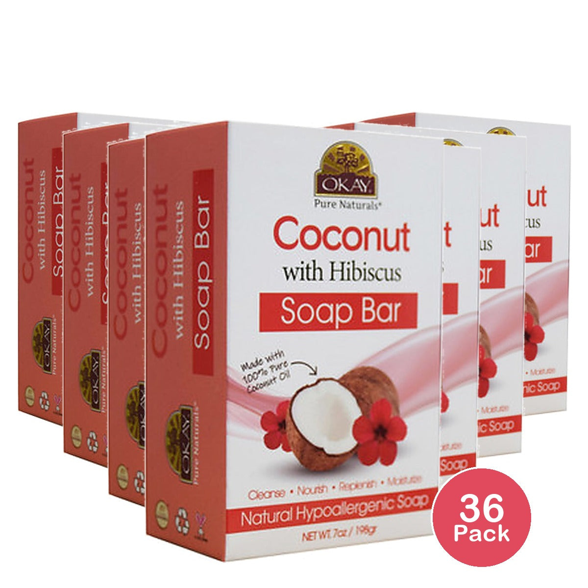 Okay Coconut Hibiscus Soap Bar 7 Oz (Pack of 36)