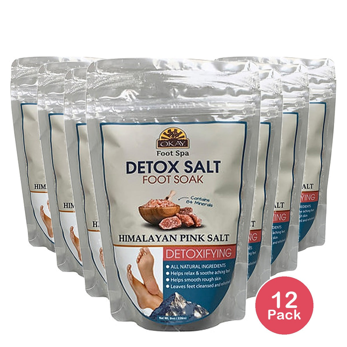 OKAY Detox Salt Body & Foot Soak 8 Oz (Pack of 12)