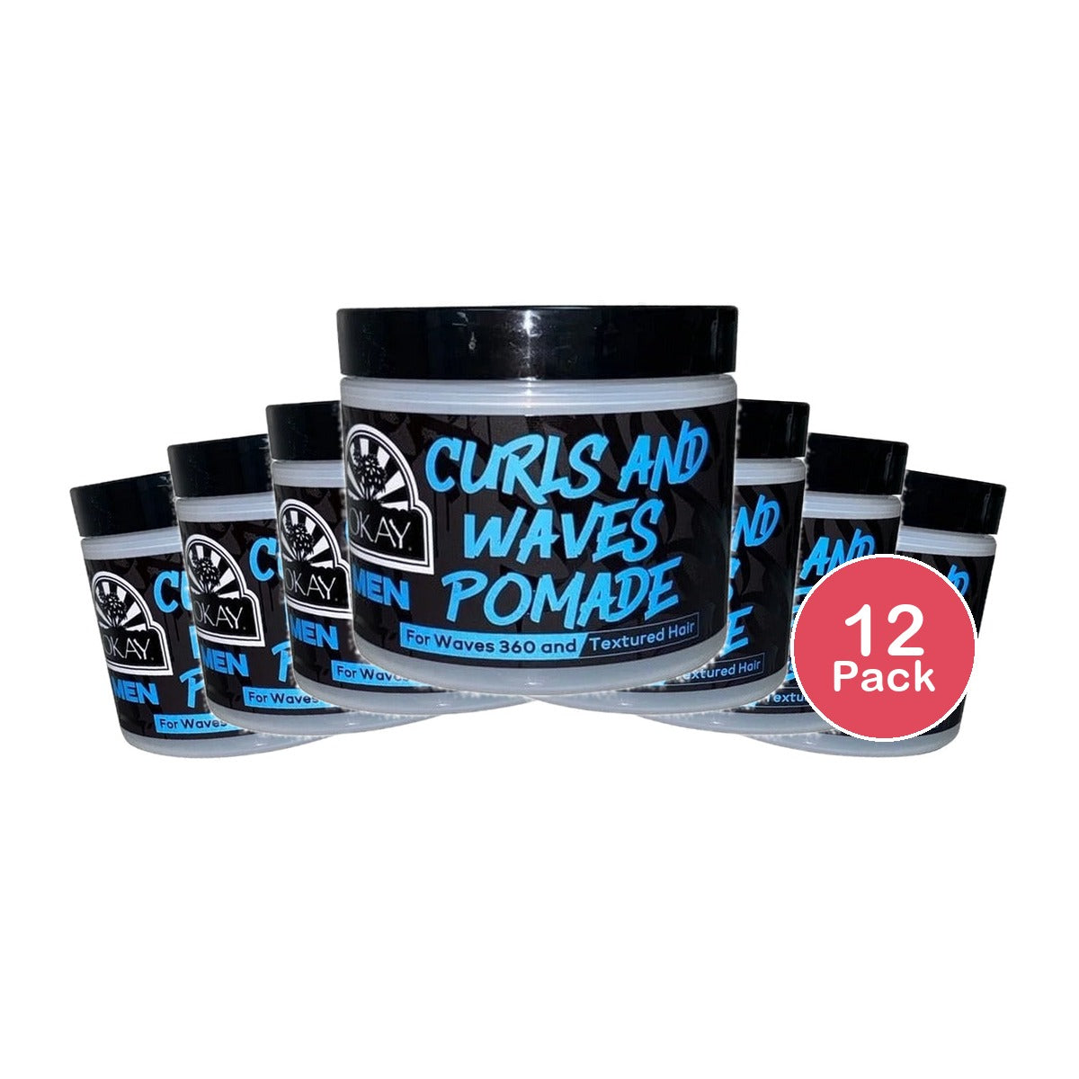OKAY Men's Curl & Wave Pomade 4 Oz (Pack of 12)