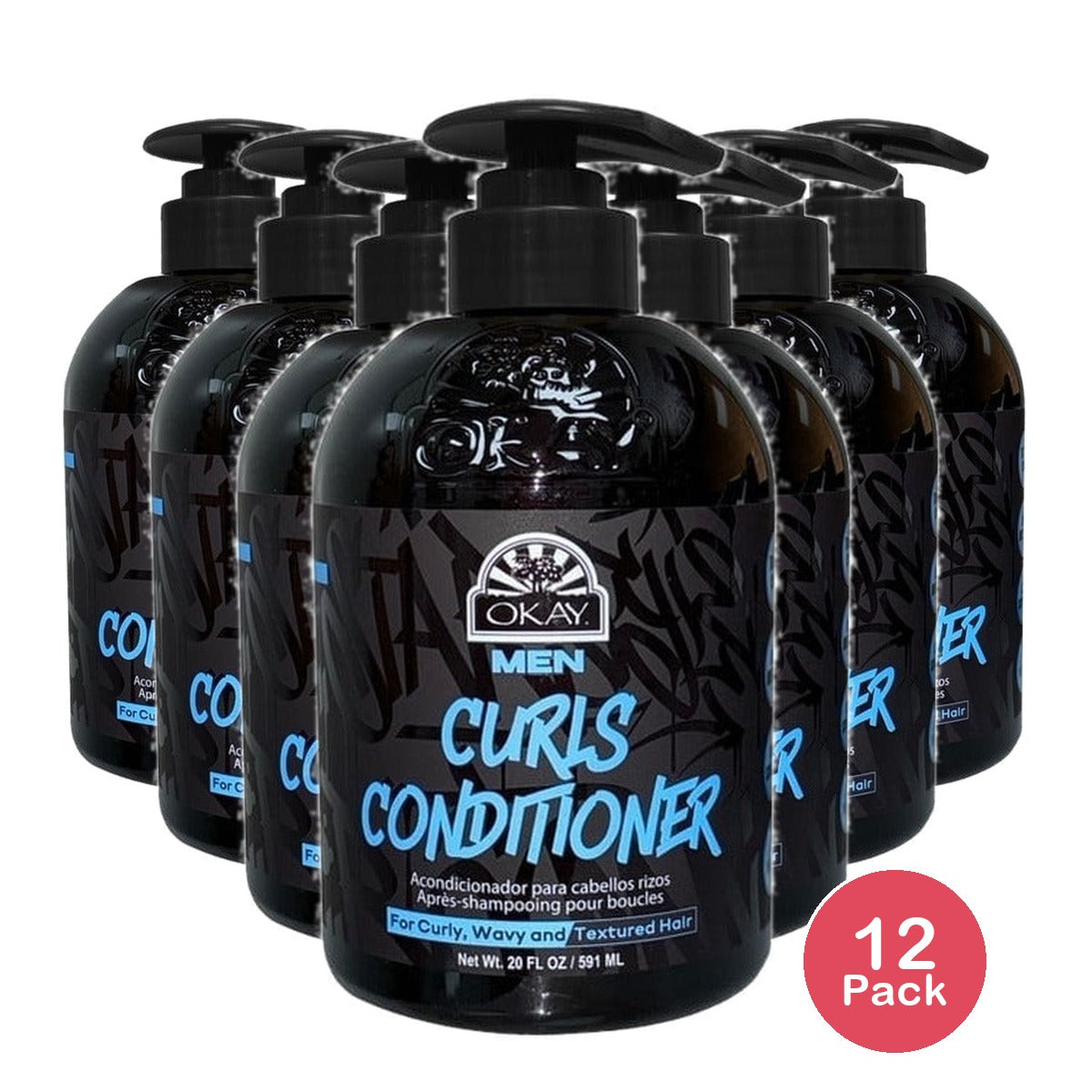 OKAY Men's Curls Hair Conditioner 20 Oz (Pack of 12)