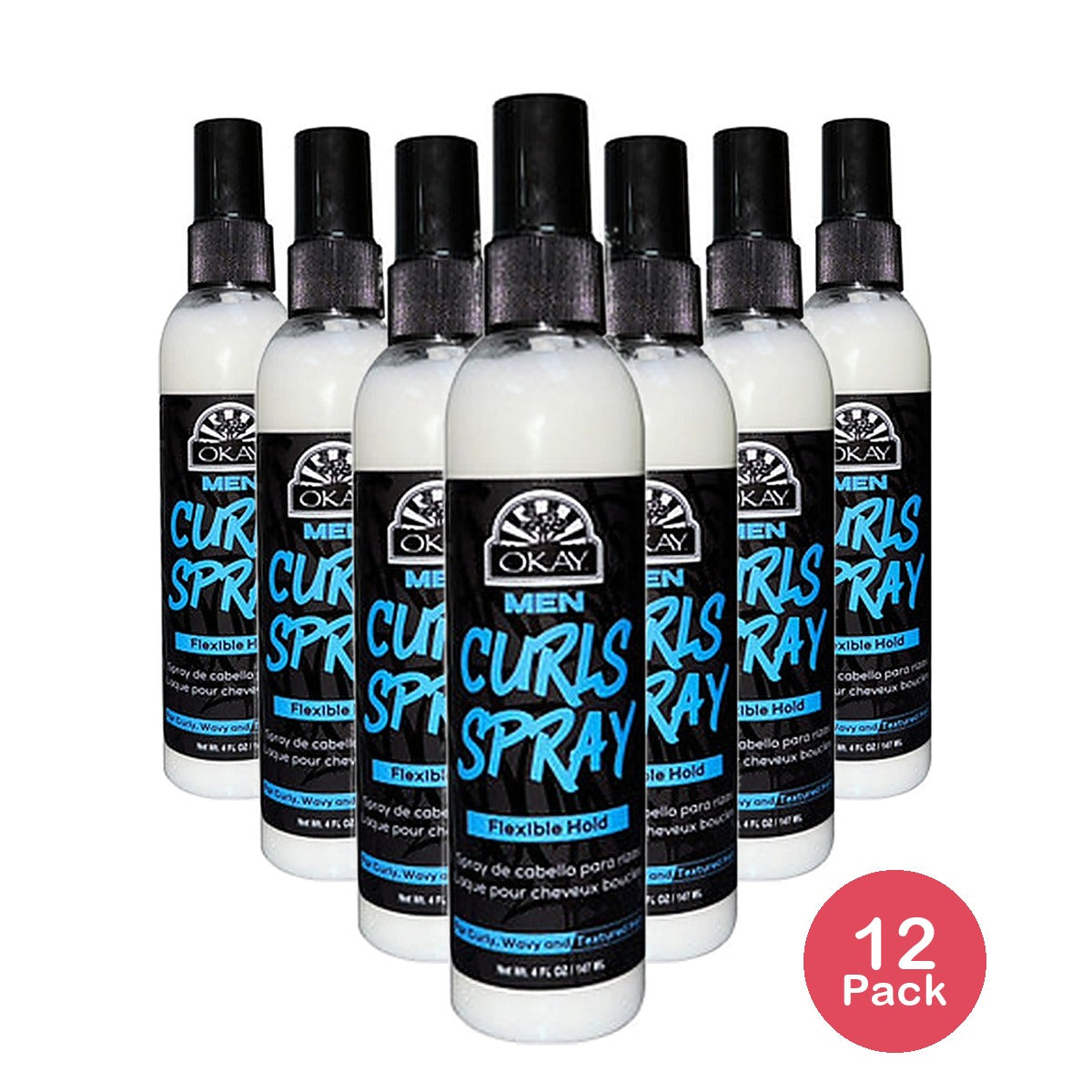 Okay Men's Curls Hair Spray 4 Oz (Pack of 12)