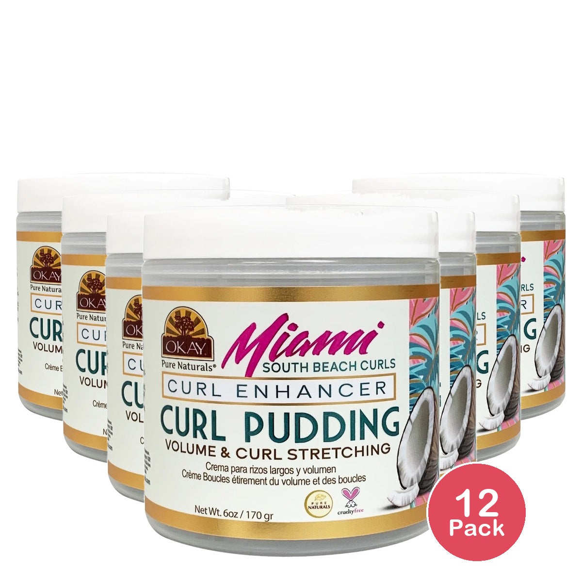 Okay Miami South Beach Curls Curl Pudding 6 Oz (Pack of 12)