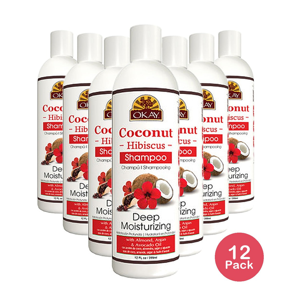 Okay Pure Naturals Coconut Hibiscus Shampoo 12 Oz (Pack of 12)