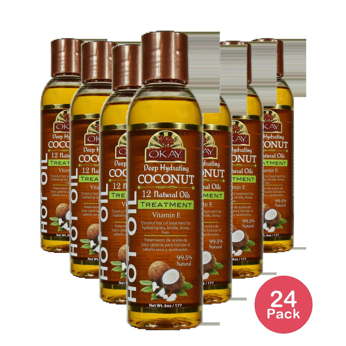 OKAY Pure Naturals Coconut Hot Oil Treatment 6 Oz (Pack of 24)