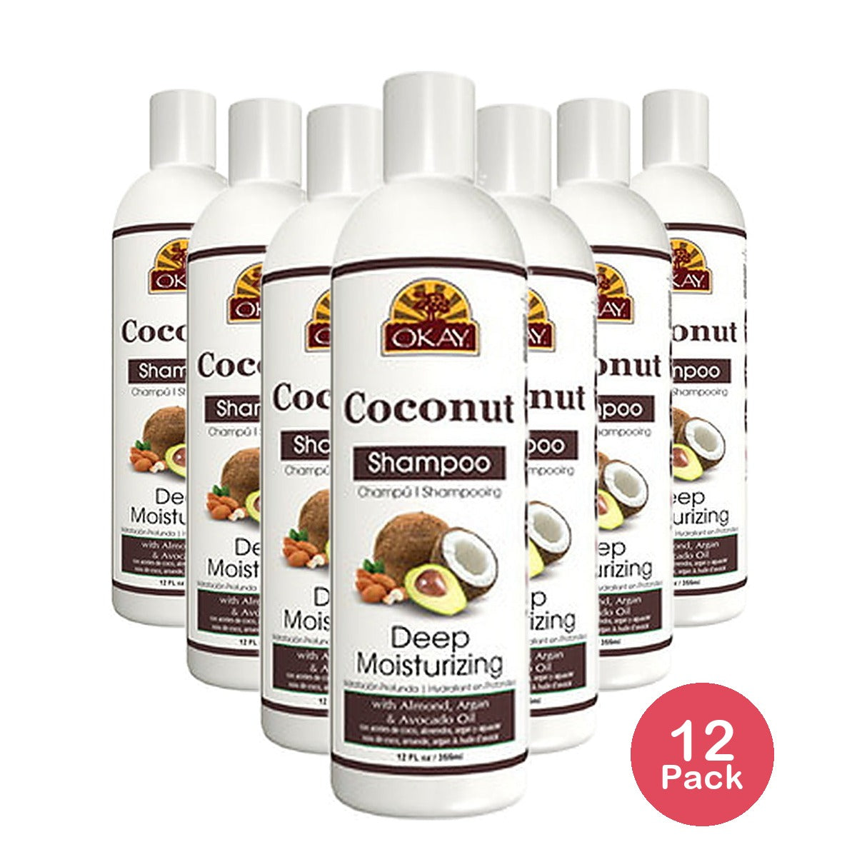 Okay Pure Naturals Coconut Shampoo 12 Oz (Pack of 12)