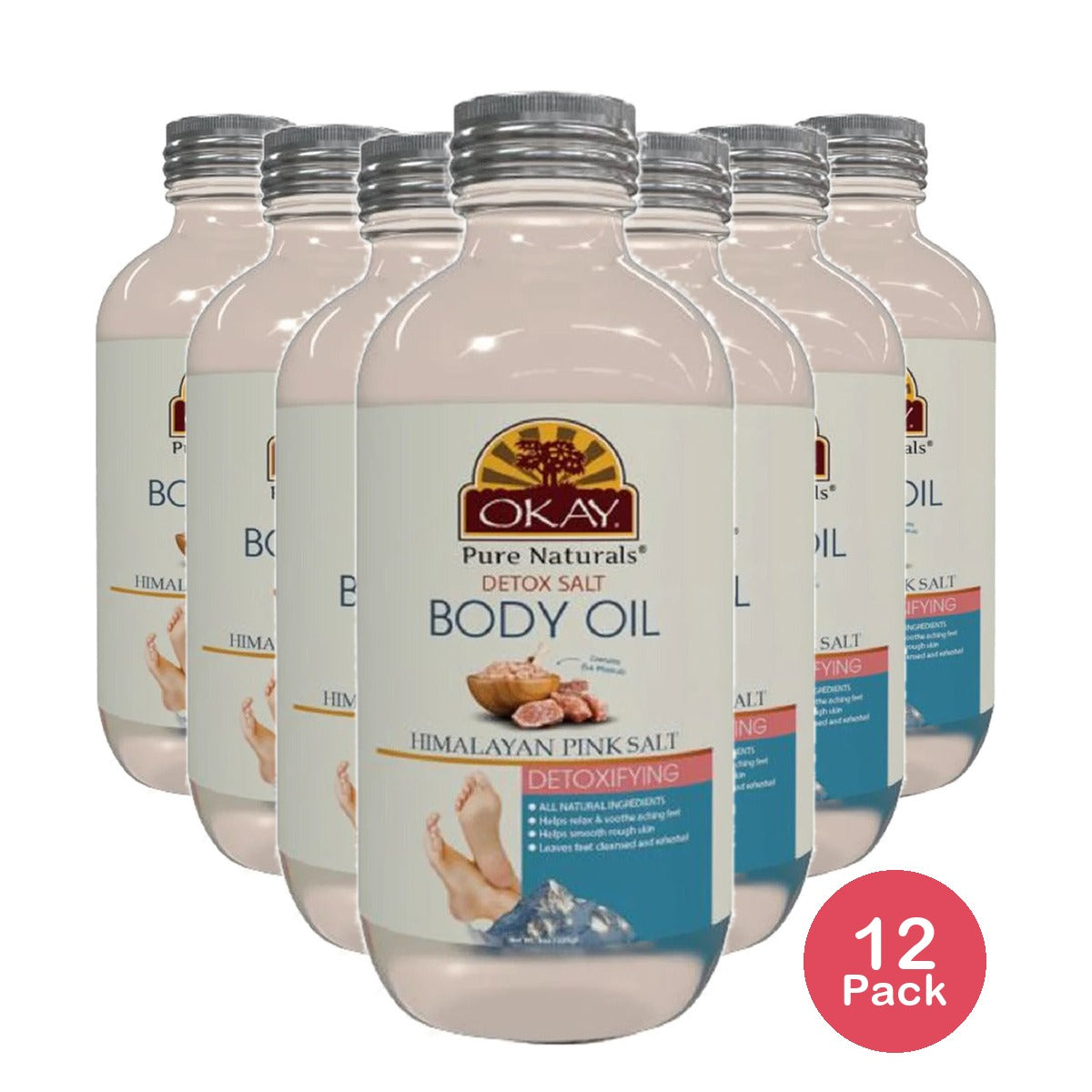 Okay Pure Naturals Himalayan Pink Salt Body Oil 4 Oz (Pack of 12)