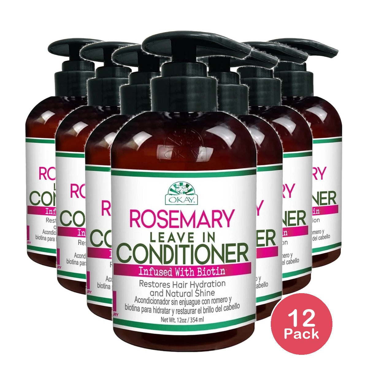OKAY Rosemary Leave-In Conditioner 12 Oz (Pack of 12)