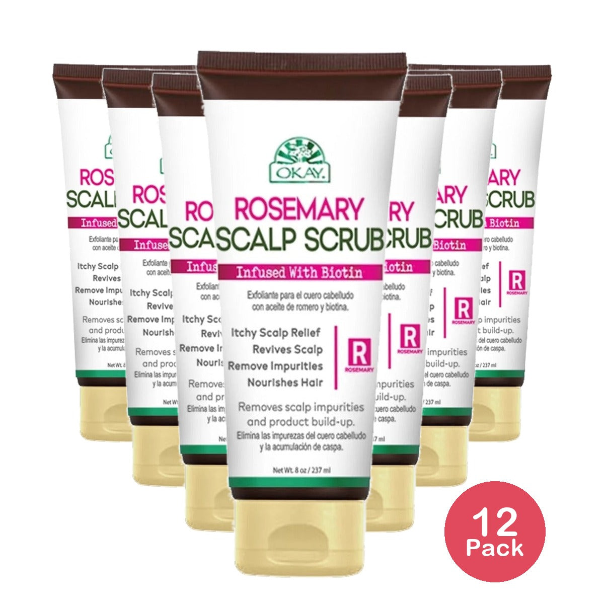 OKAY Rosemary Scalp Scrub 8 Oz (Pack of 12)