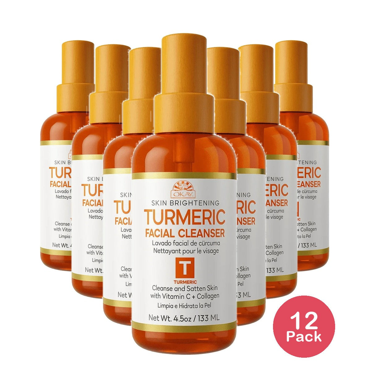 OKAY Turmeric Facial Cleanser 4.5 Oz (Pack of 12)