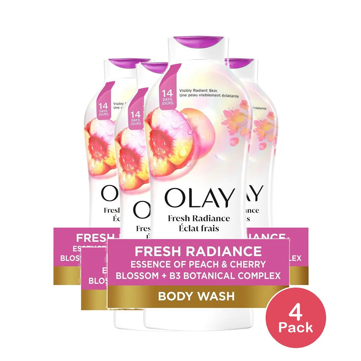 Olay Fresh Outlast Body Wash 22 Oz (Pack of 4)