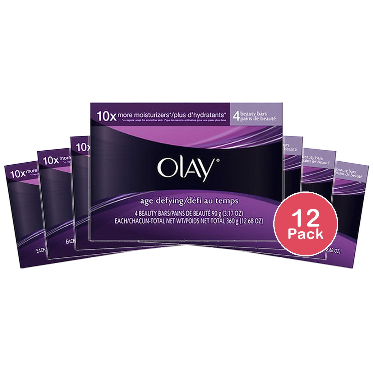 Olay Moisture Outlast Age Defying Beauty Bar 3.17 Oz (Pack of 12)