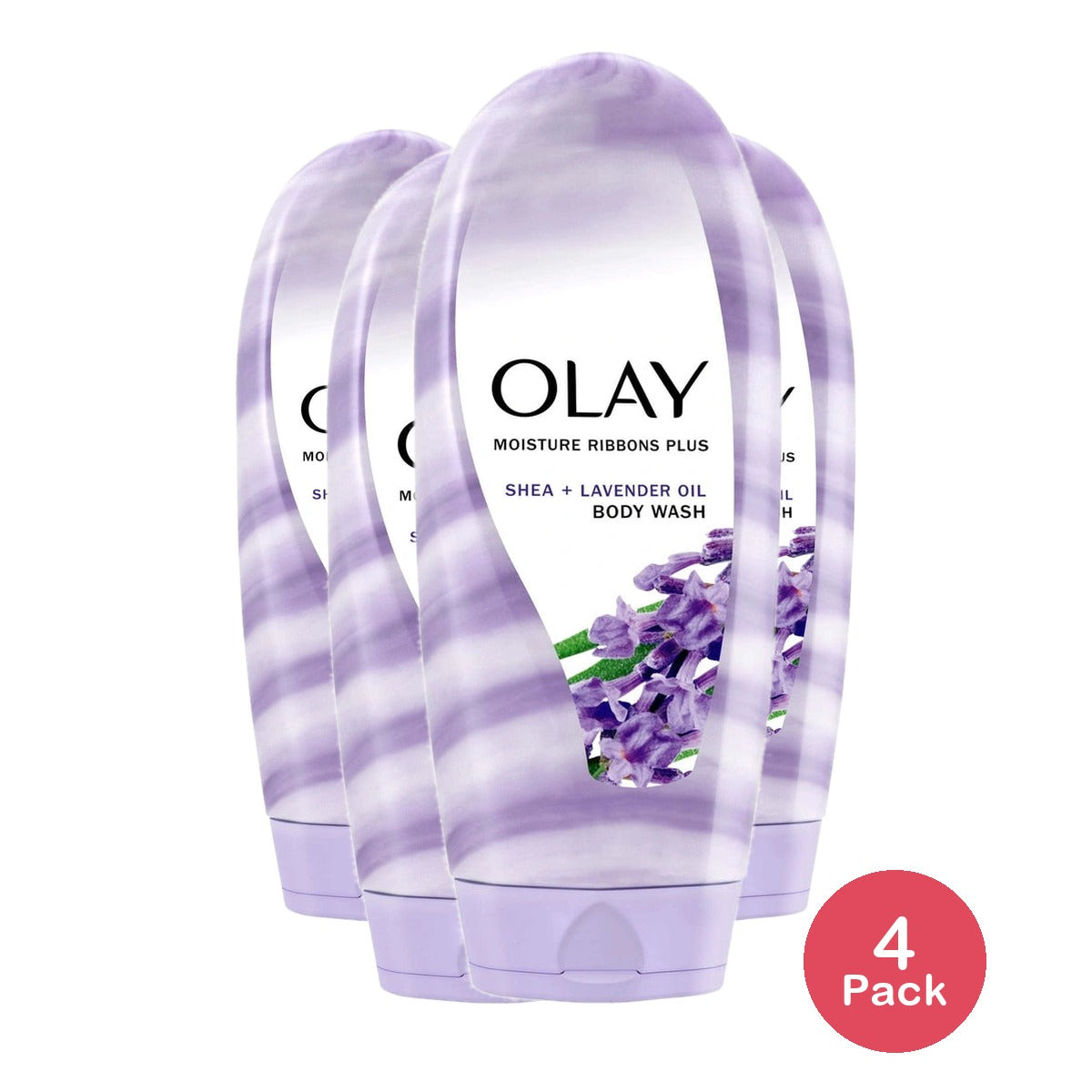 Olay Moisture Ribbons Women's body Wash Shea + Lavender Oil 18 fl oz (Pack of 4)