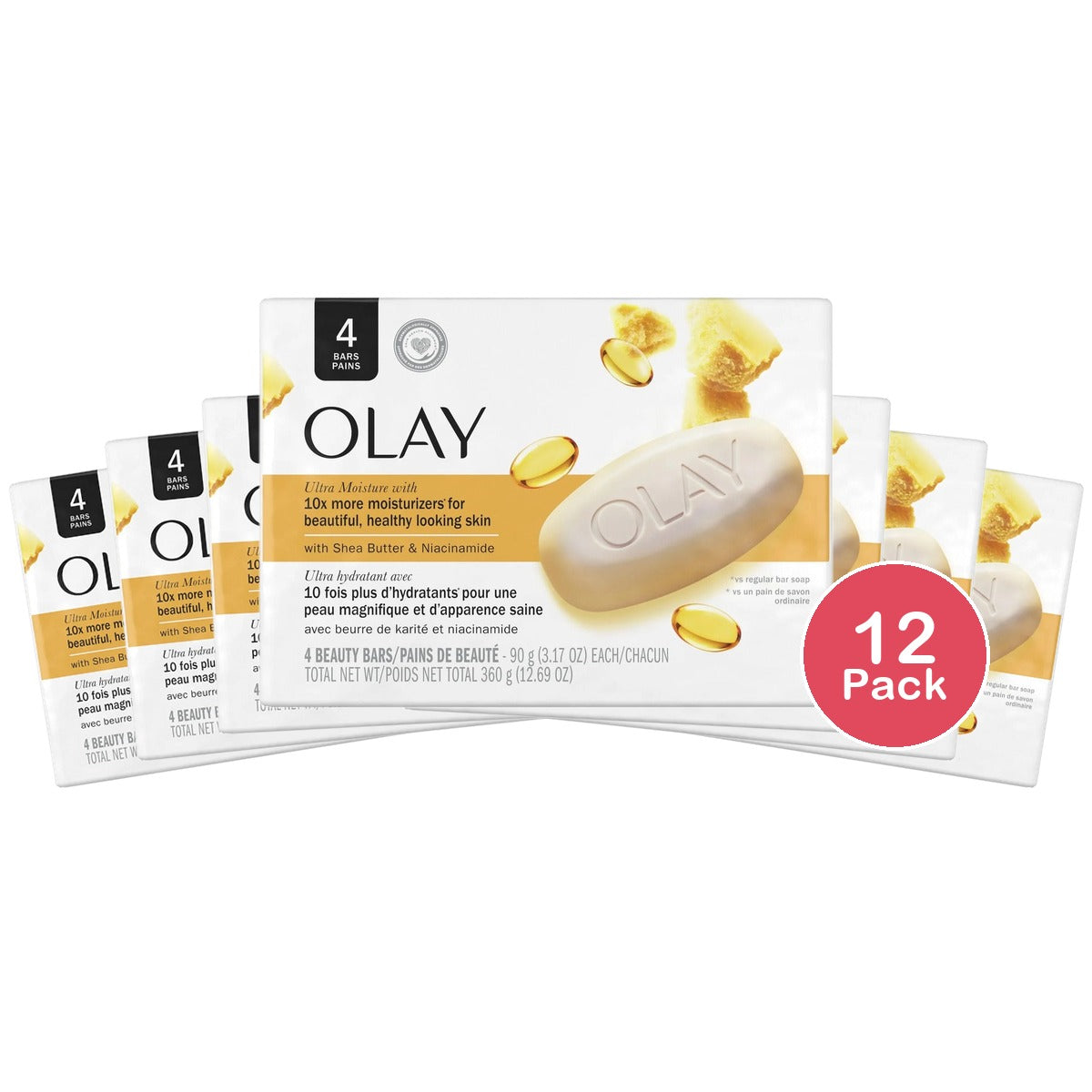 Olay Ultra Moisture Shea Butter Beauty Bar 3.17 Oz (Pack of 12)