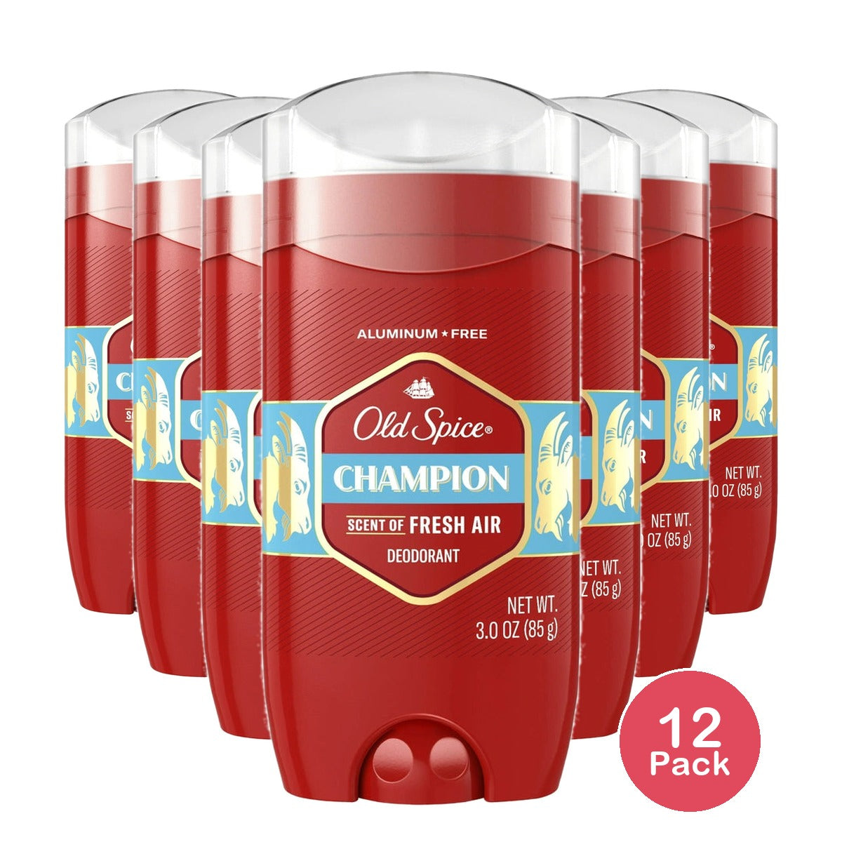 Old Spice Aluminum Free Men's Deodorant Invisible Solid Stick Champion Scent 3.0 oz (Pack of 12)