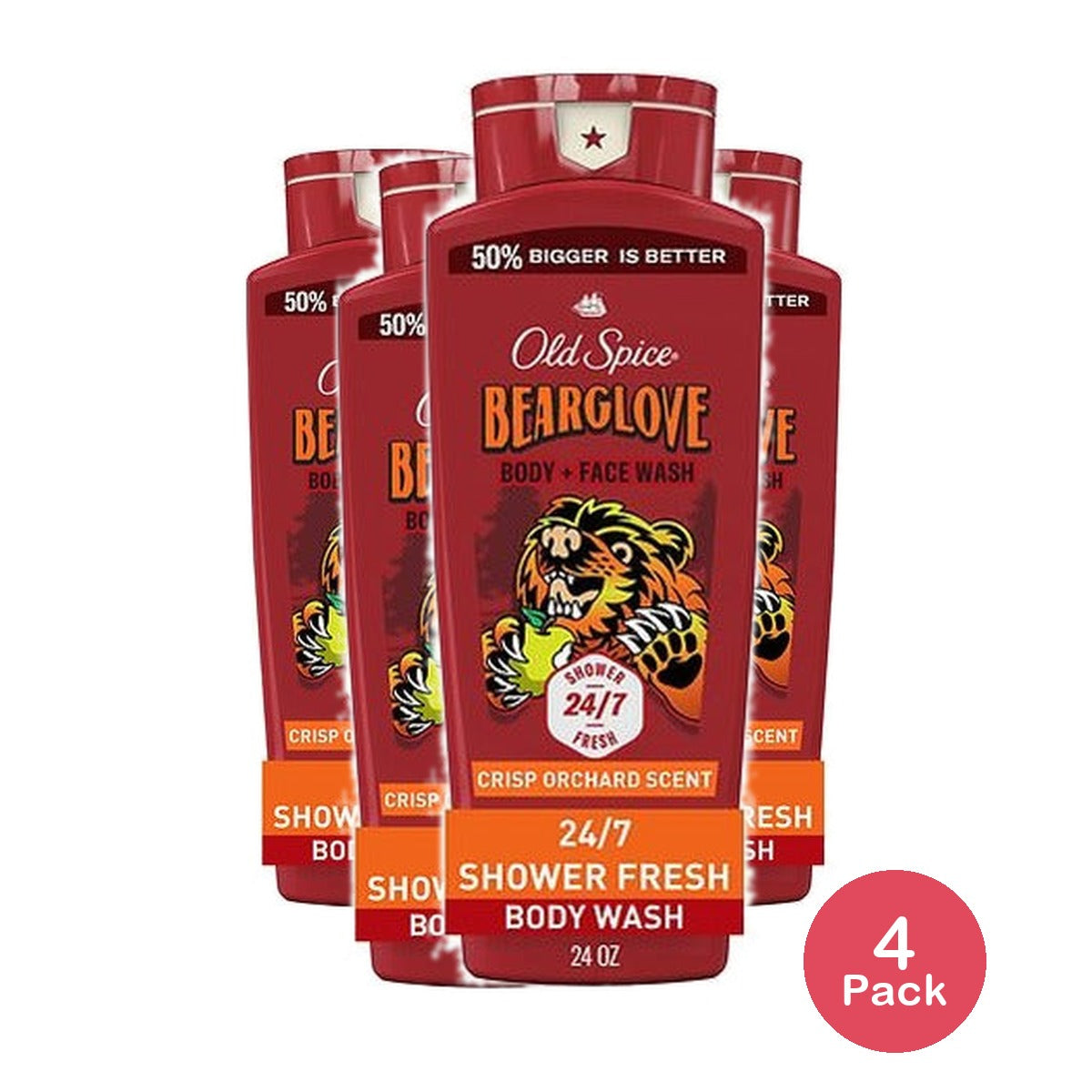 Old Spice Bear Glove Body Wash 24 Fl Oz (Pack of 4)