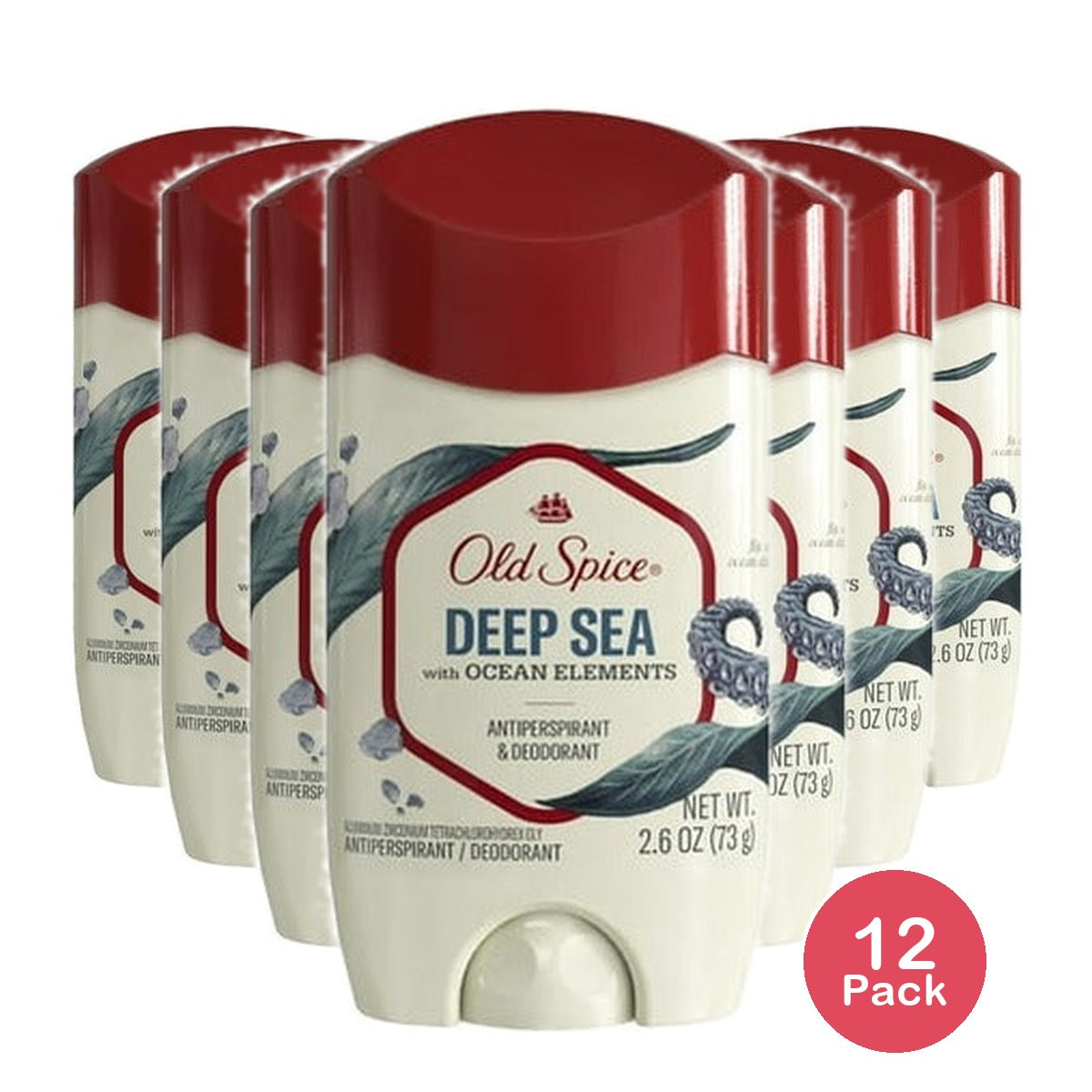 Old Spice Deep Sea Antiperspirant Stick 2.6 Oz (Pack of 12)