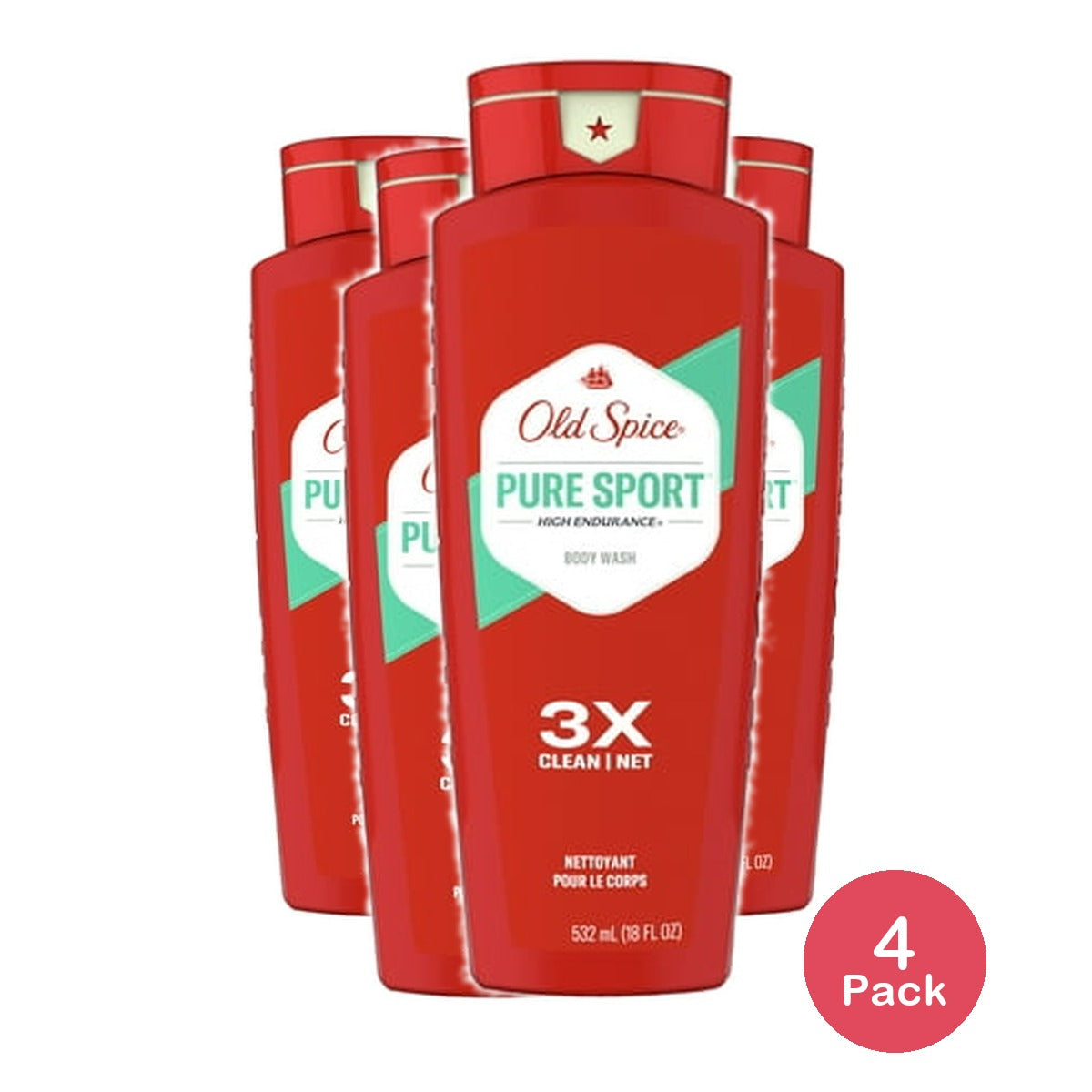Old Spice High Endurance Body Wash 18 Oz (Pack of 4)