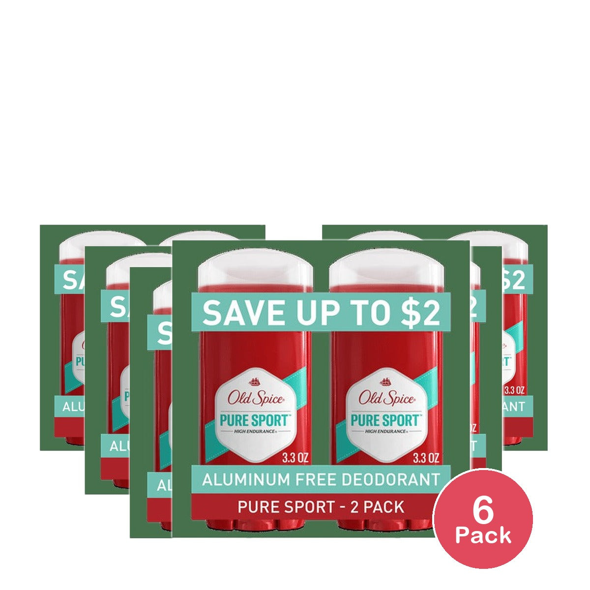 Old Spice High Endurance Pure Sport Deodorant 3.4 Oz (Pack of 6)