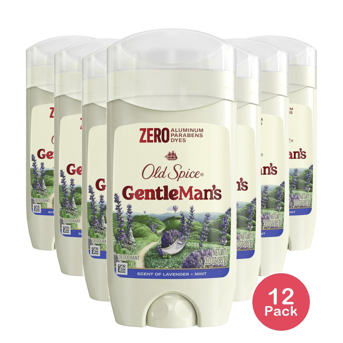 Old Spice Men's Deodorant Gentleman's Blend Invisible Solid Stick Lavender & M 3 oz(Pack of 12)