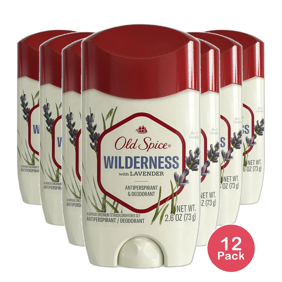 Old Spice Wilderness with Lavender Antiperspirant and Deodorant for Men 2.6Oz (Pack of 12)