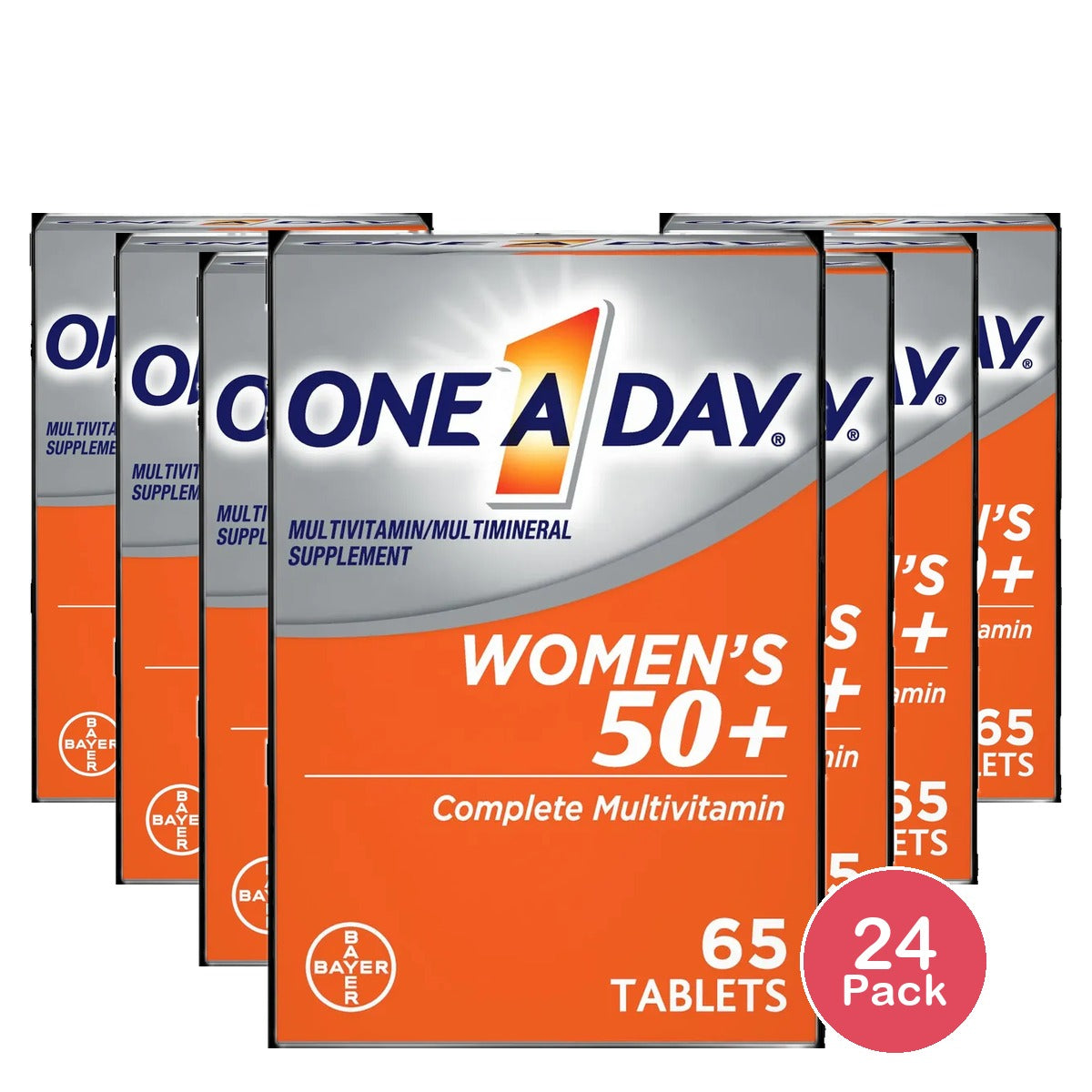 One A Day 50+ Complete Multivitamin Tablets For Womens 0.34Oz (Pack Of 24)