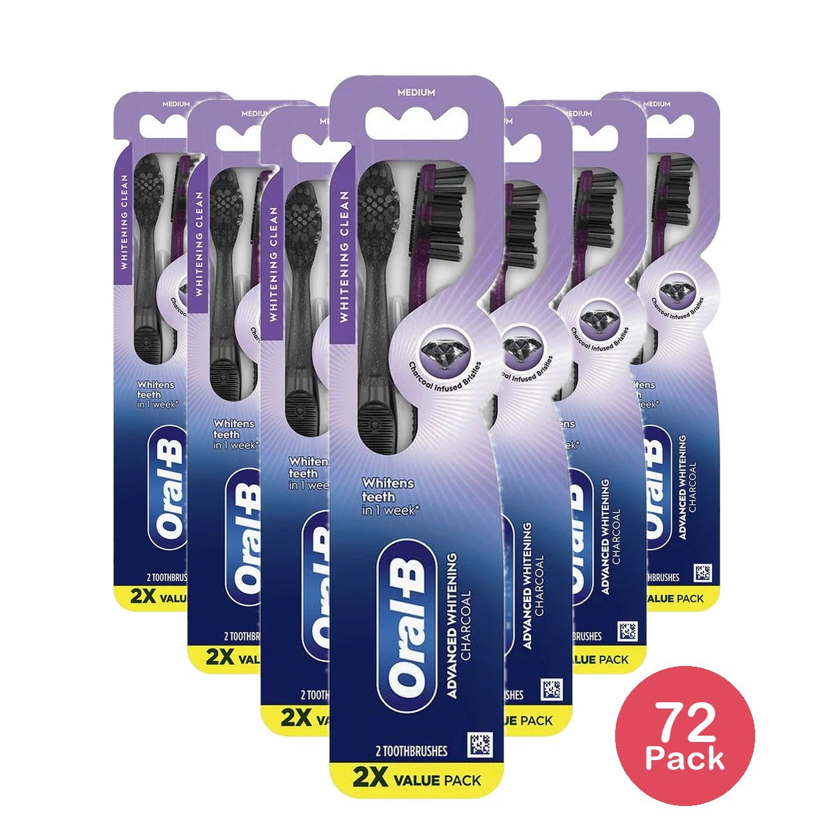 Oral-B Advanced Whitening Charcoal Toothbrush Medium (Pack of 72)