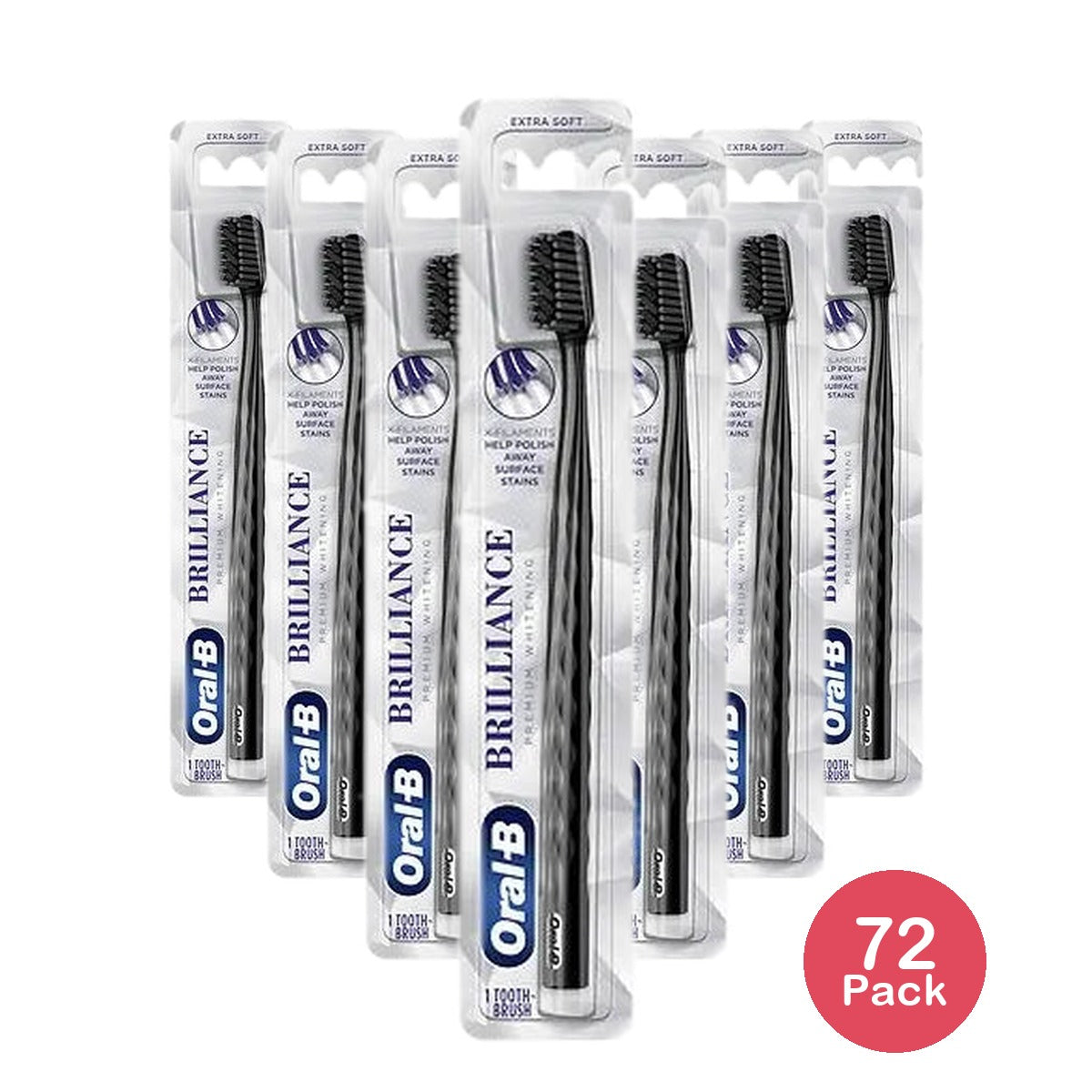 Oral-B Brilliant White Toothbrush ? Extra Soft ? 1 Count 0.96oz (Pack of 72)