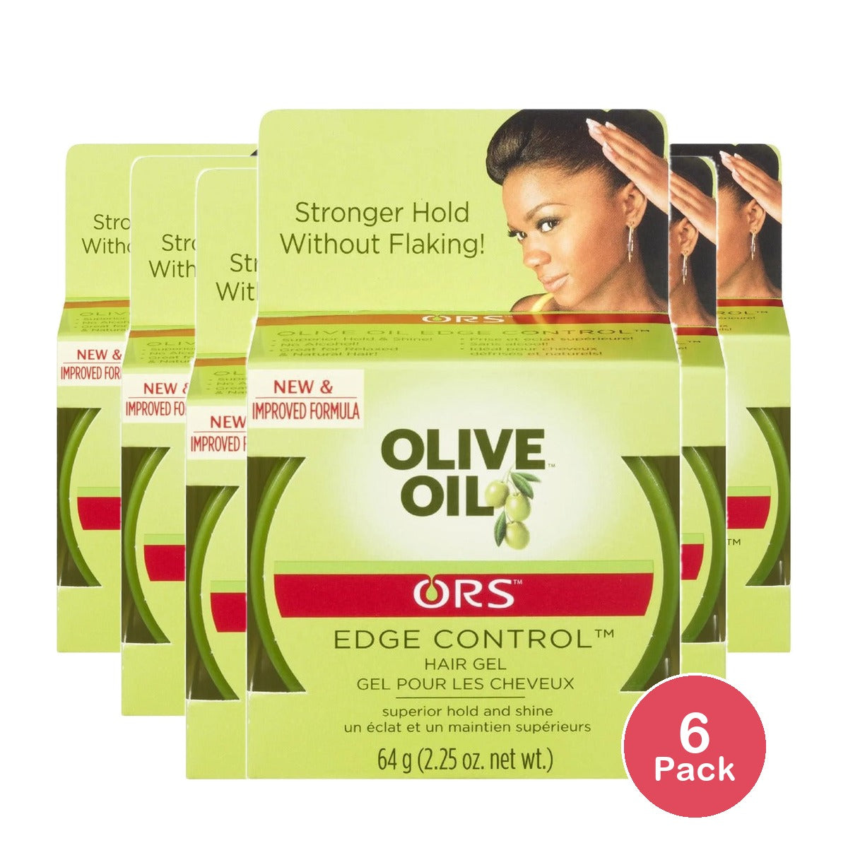 ORS Olive Oil Edge Control Gel 2.25 Oz (Pack of 6)