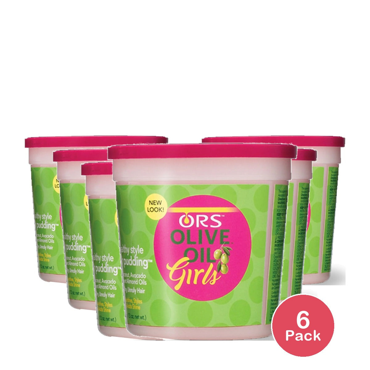 ORS Olive Oil Girls Moisturizing Hair Pudding 13 Oz (Pack of 6)