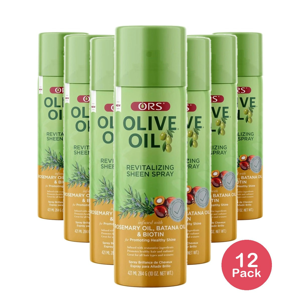 ORS Olive Oil Revitalizing Sheen Spray Rosemary 10 Oz (Pack of 12)