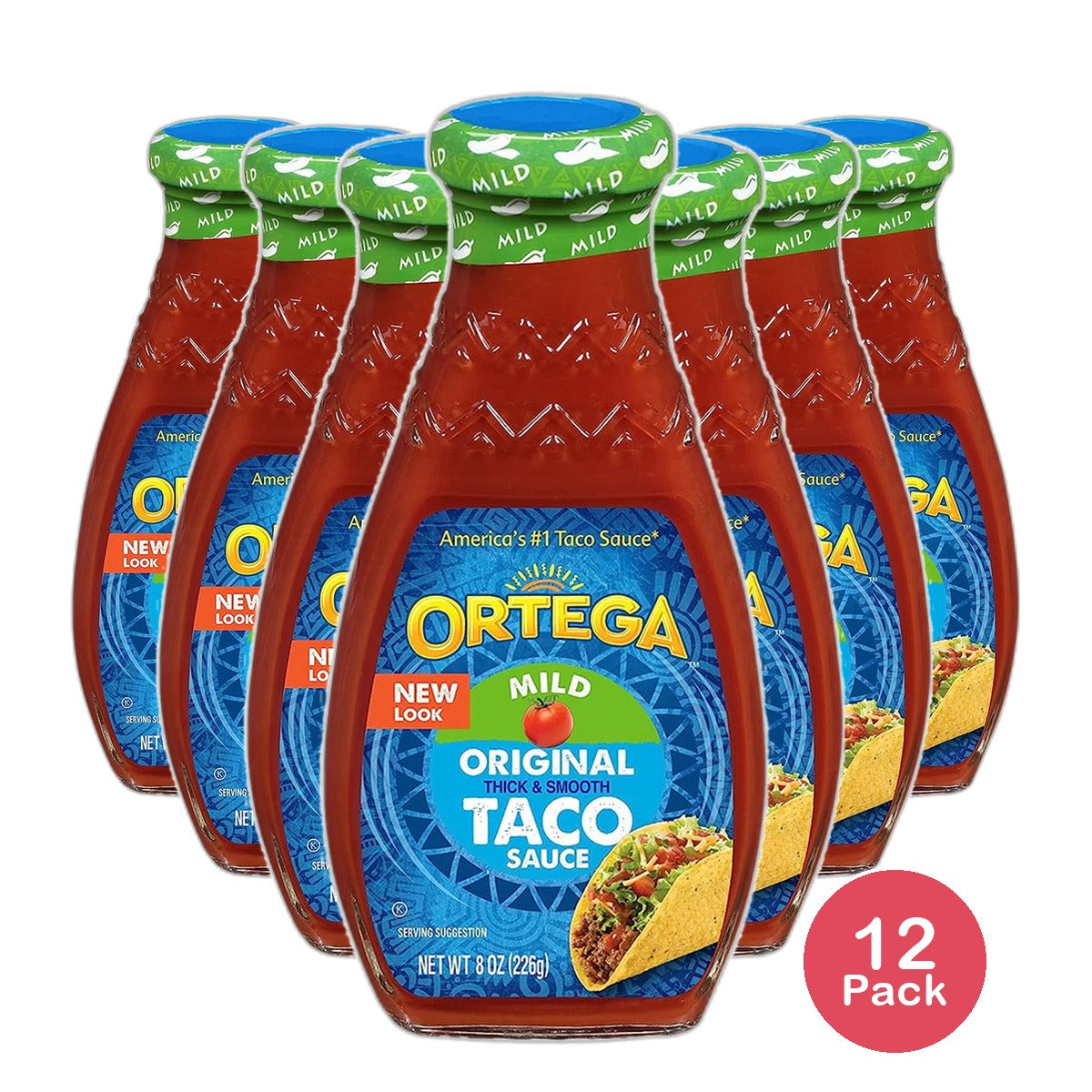 Ortega Original Thick and Smooth Taco Sauce Mild 8Oz (Pack of 12)