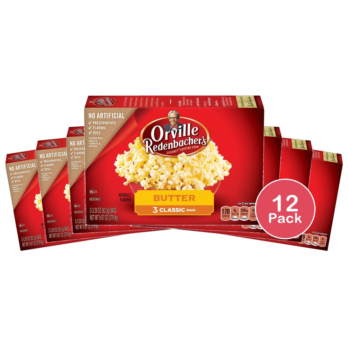 Orville Redenbacher's Butter Microwave Popcorn 3.29 oz 3 Count (Pack of 12)