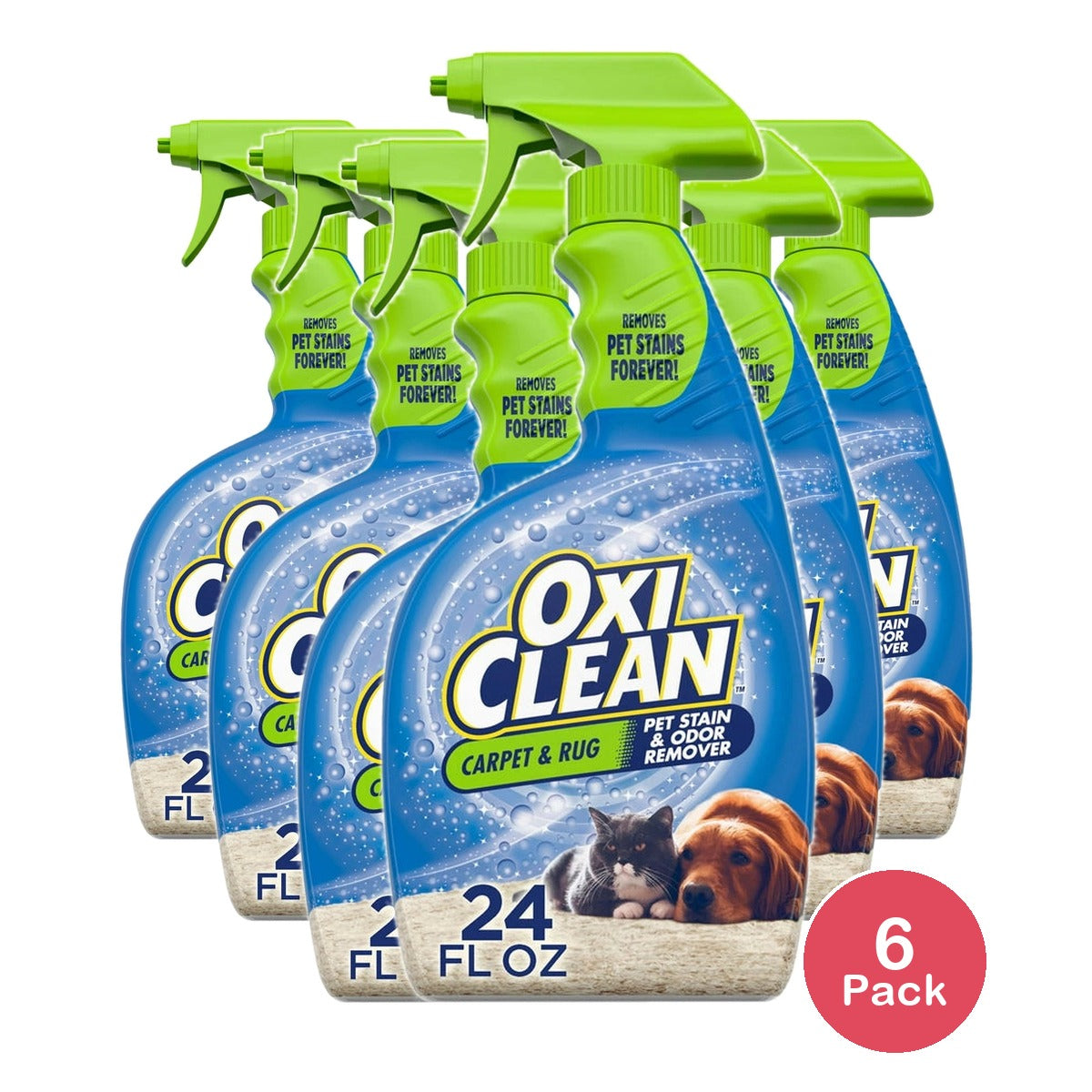 OxiClean Carpet and Rug Pet Stain and Odor Remover Spray 24 fl oz (Pack of 6)