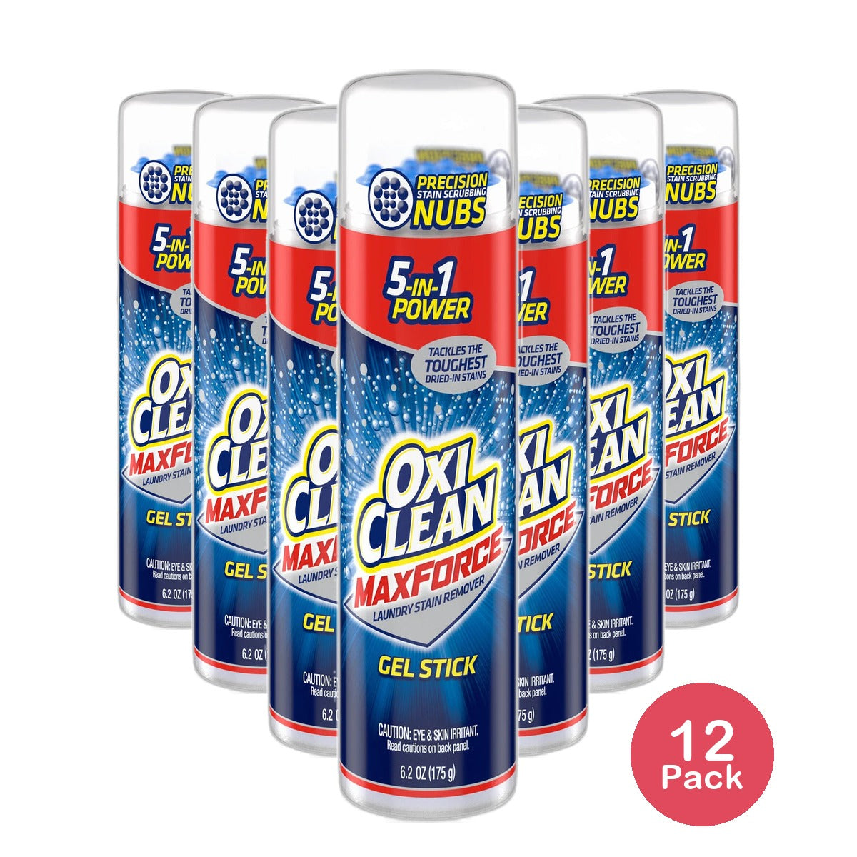 OxiClean Max Force Laundry Gel Stain Remover Stick 6.2Oz (Pack of 12)