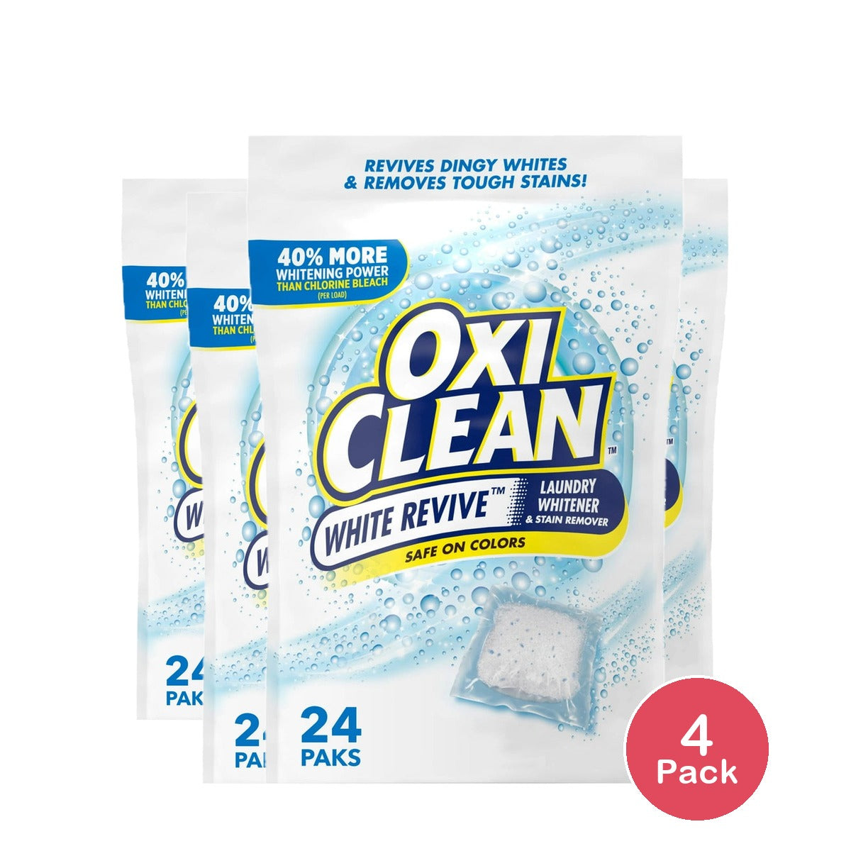 OxiClean White Revive Laundry Whitener + Stain Remover Power Paks - 21.1 (Pack of 4)