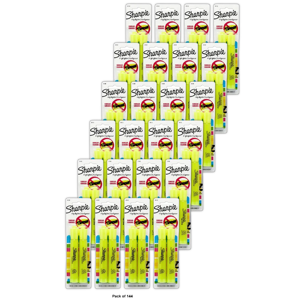 Sharpie Accent Highlighter Marker Point Yellow 0.2oz (Pack of 144)