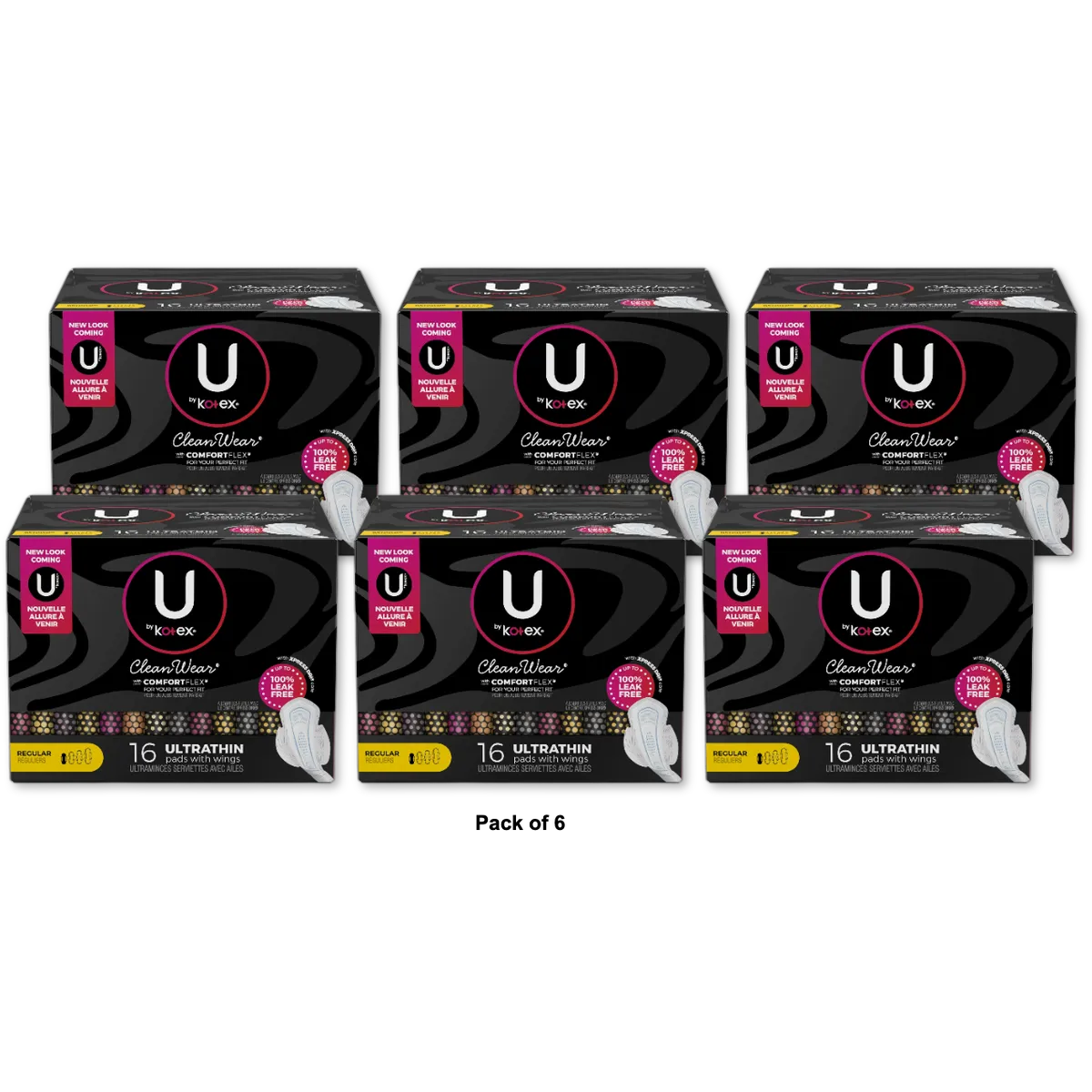U by Kotex Balance Heavy Ultra Thin Pads Plus Wings 5.56oz (Pack of 6)