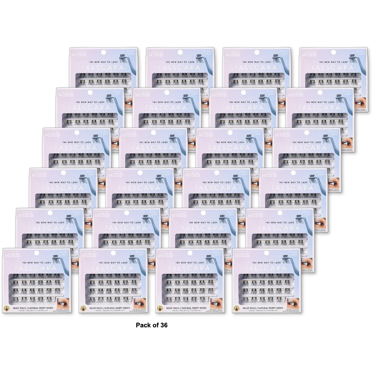 Kiss Falscara Diy Eyelash Extension Wisps Mini Lash Clusters Multipack 0.5oz (Pack of 36)