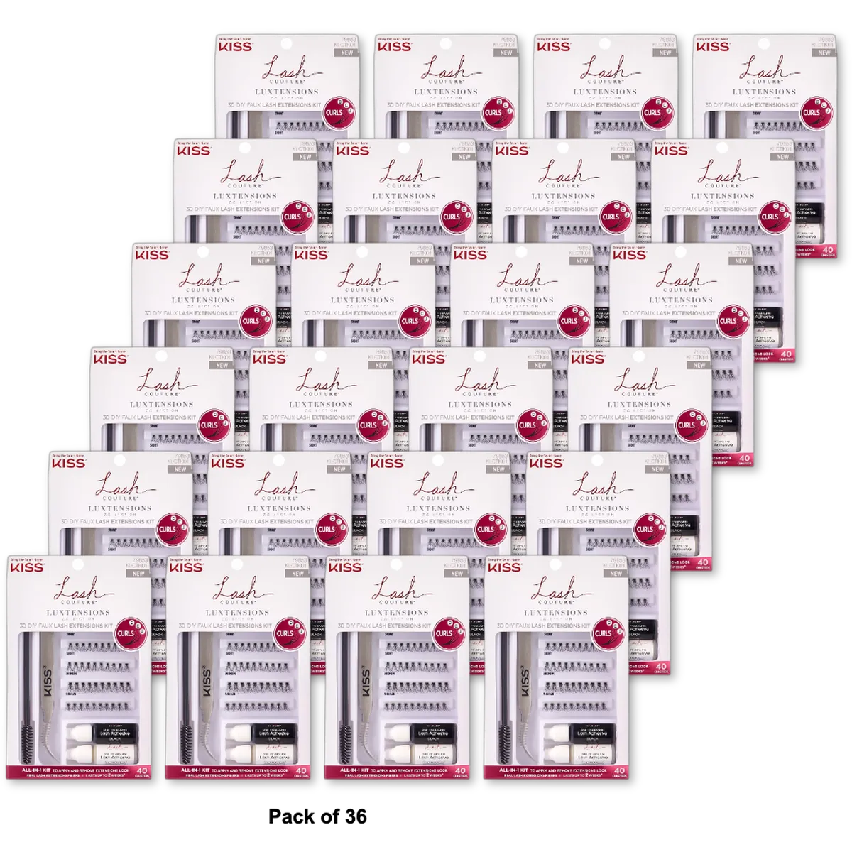 Kiss Lash Couture Luxtension Cluster Kit 5.29oz (Pack of 36)