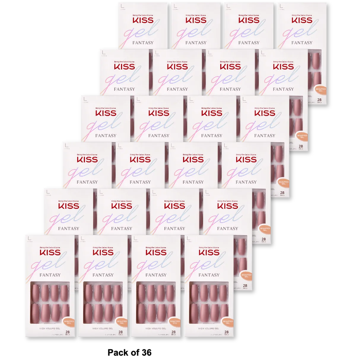 Kiss Nails Gel Ready To Wear Fake Nails Modern Art 0.63oz (Pack of 36)