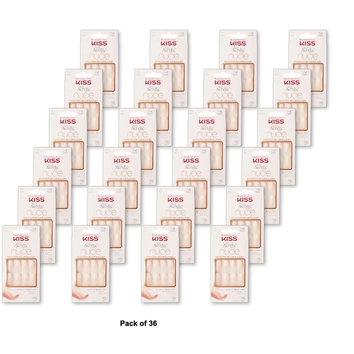 Kiss Salon Acrylic Nude French False Nail Kit Leilani 2.08oz (Pack of 36)
