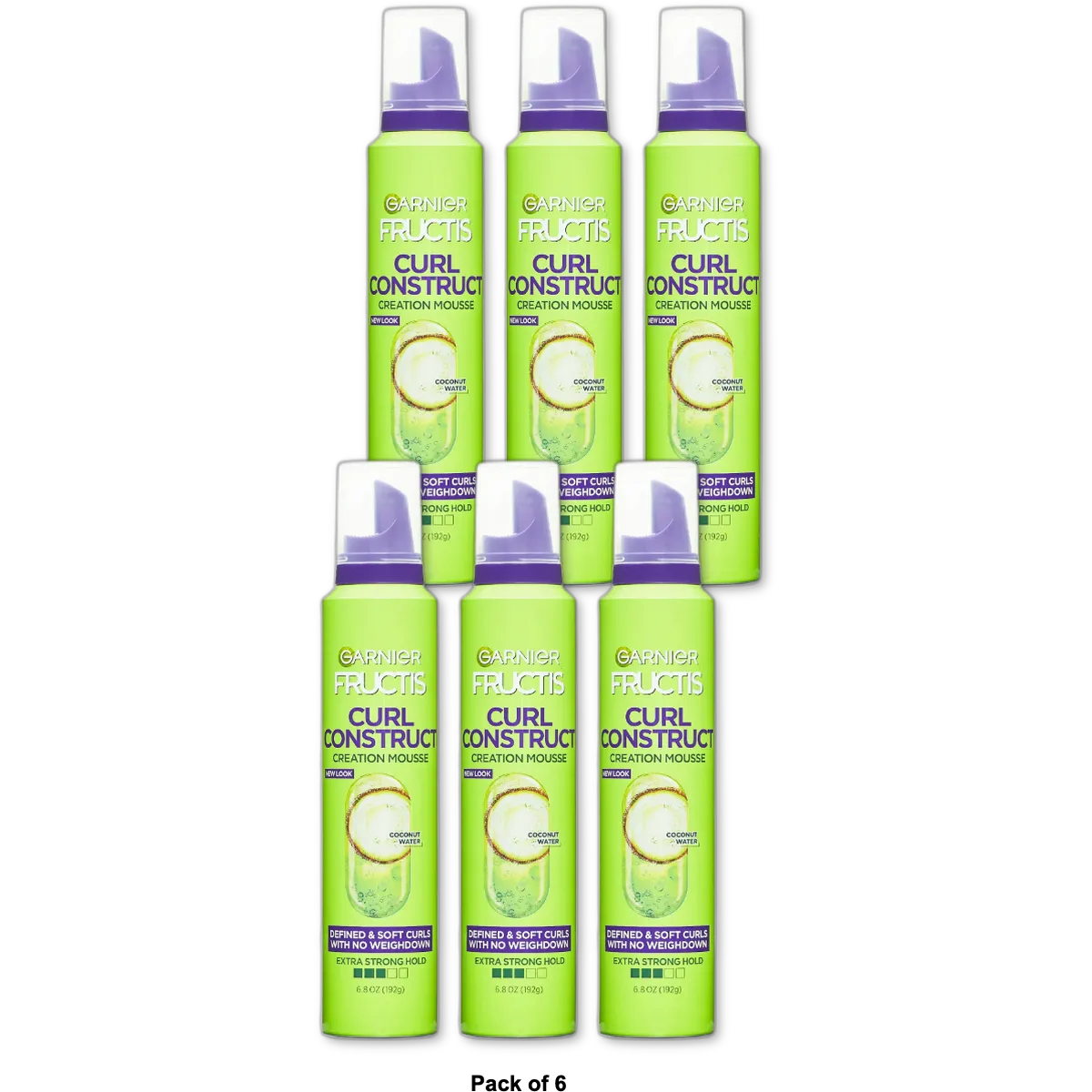 Garnier Fructis Style Curl Construct Mousse Extra Strong 6.8Oz (Pack of 6)