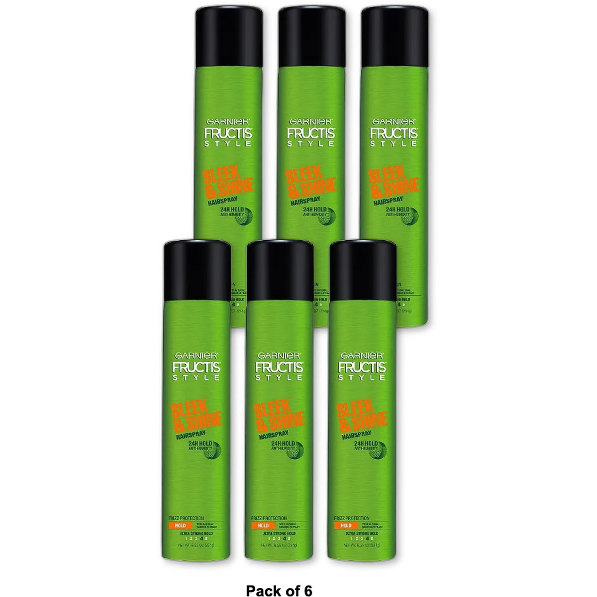 Garnier Fructis Style Sleek And Shine Anti-Humidity Hairspray Ultra Strong 6Oz (Pack of 6)