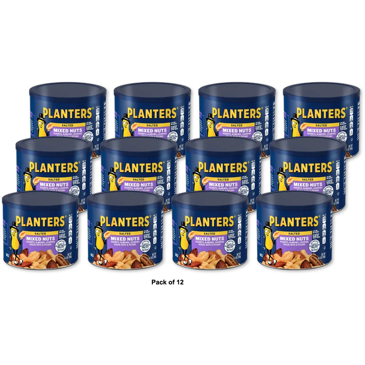 Planters Salted Mixed Nuts Party Snacks 10.3Oz (Pack of 12)