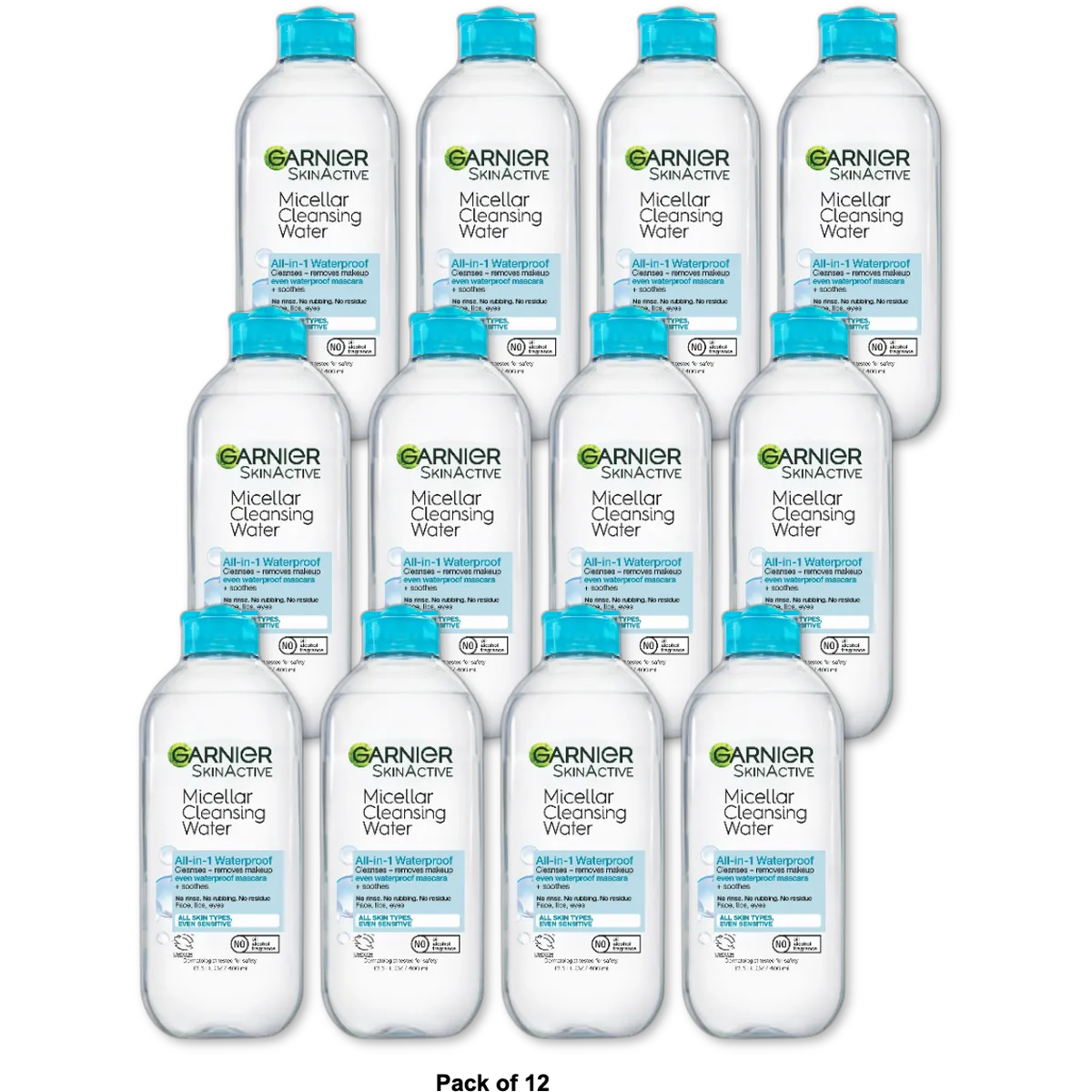 Garnier Skin Active All In 1 Micellar Cleansing Water Waterproof 13.5Oz (Pack of 12)